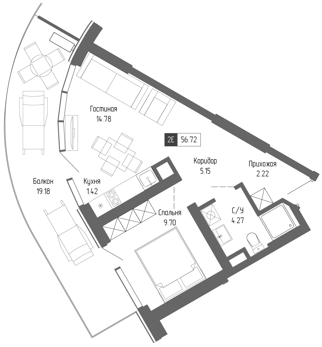 2-комн., 37.54 м²