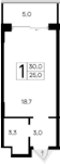 Студия, 25 м²