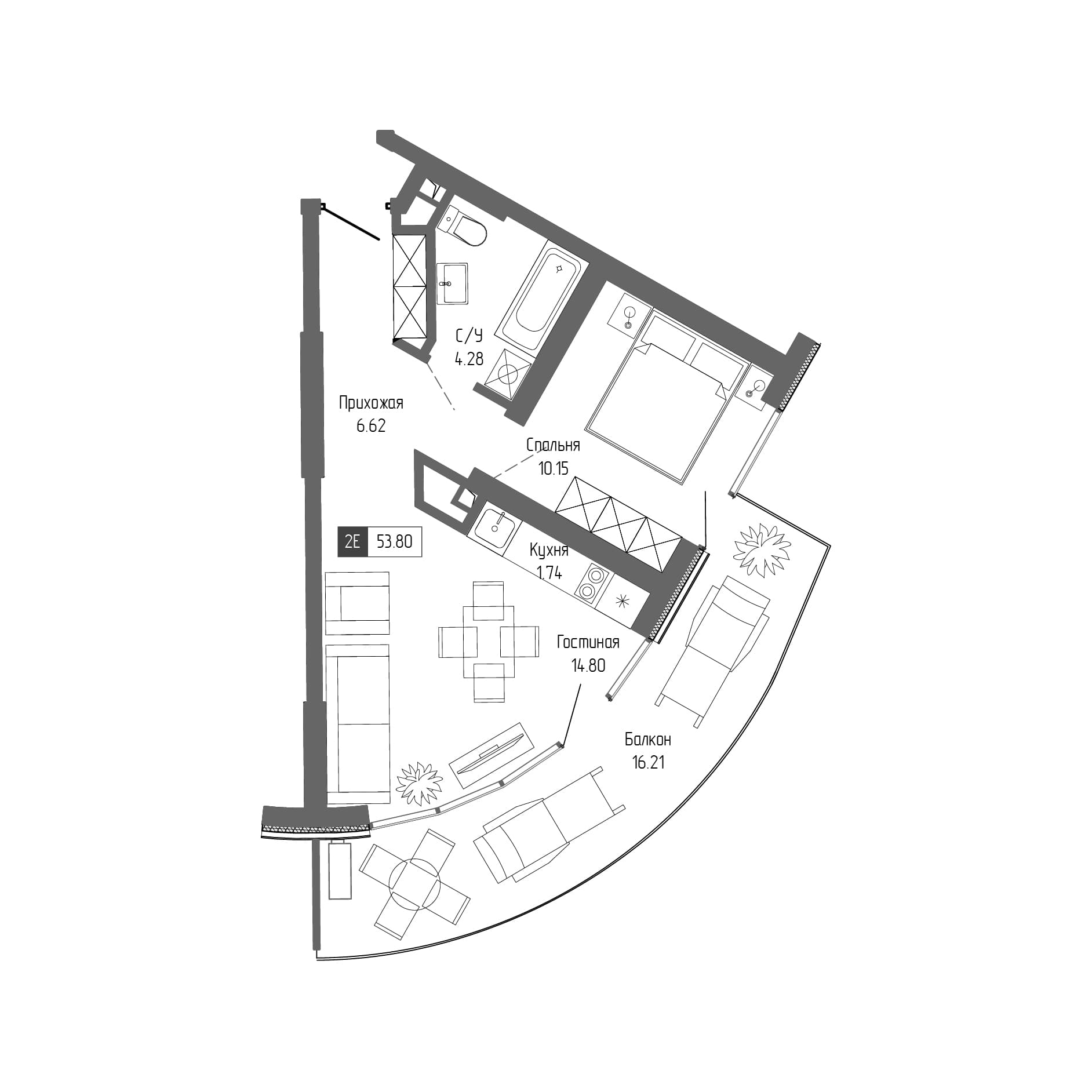 2-комн., 37.59 м²