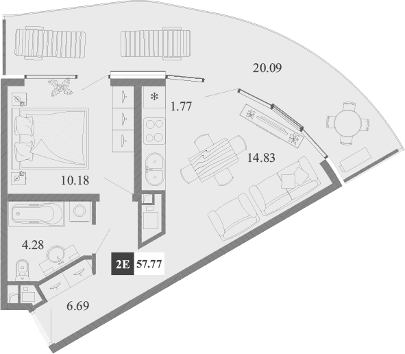 2-комн., 37.68 м²