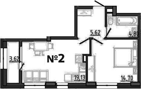 1-комн., 44.25 м²