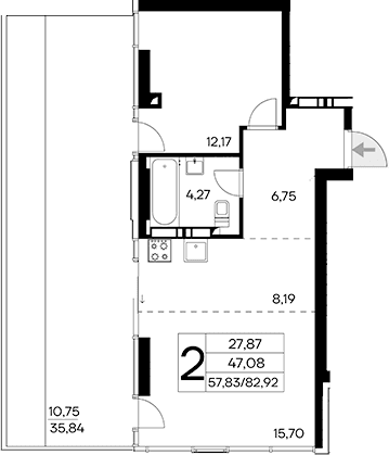 1-комн., 72.17 м²