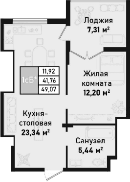 2-комн., 40.98 м²