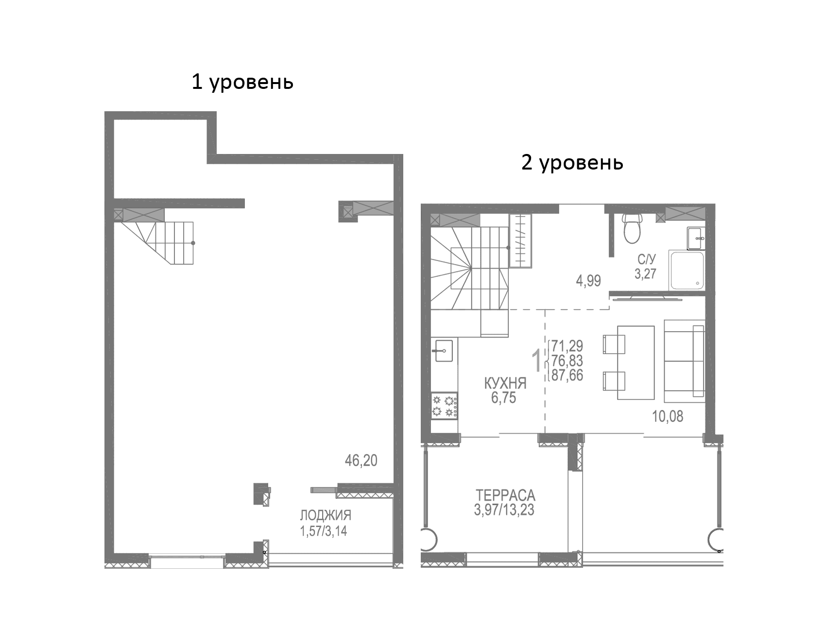 1-комн., 82.12 м²