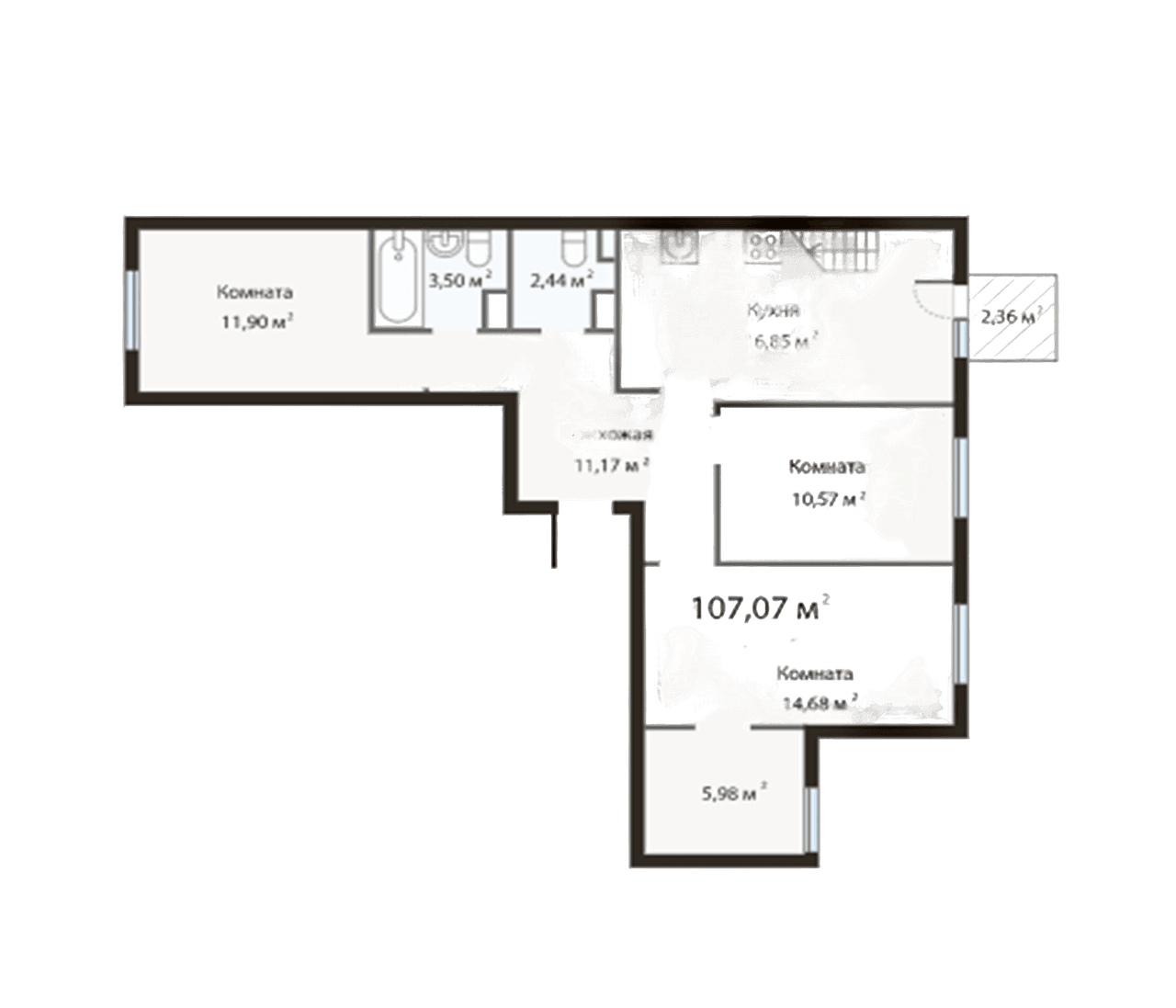 3-комн., 104.74 м²