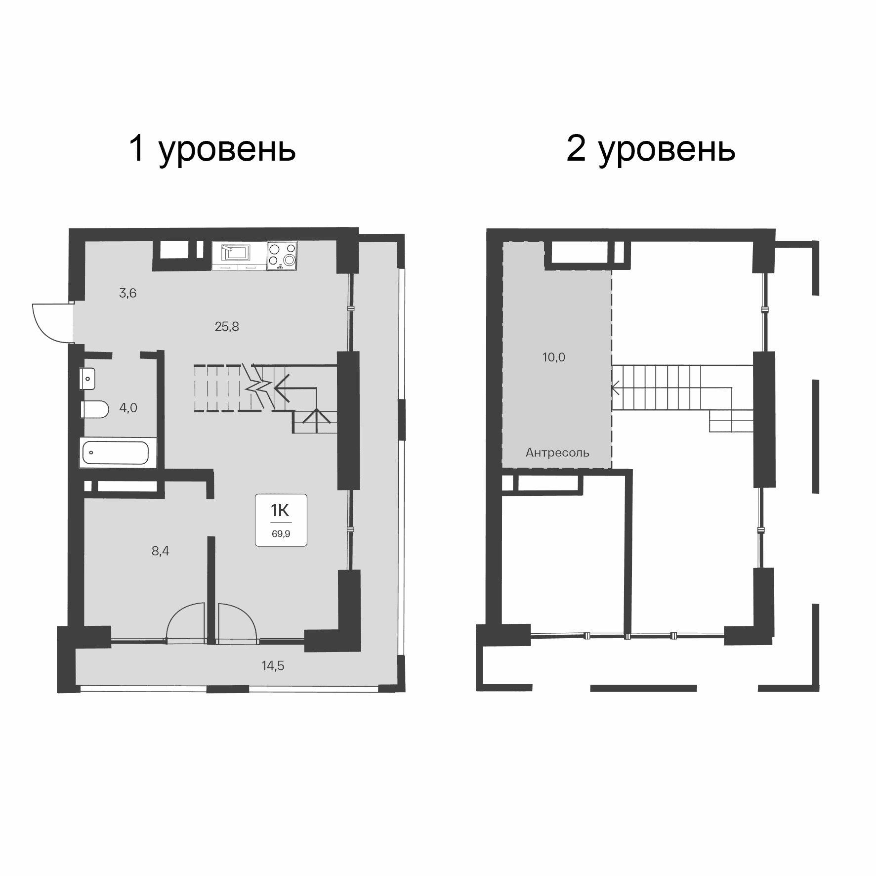 1-комн., 55.4 м²