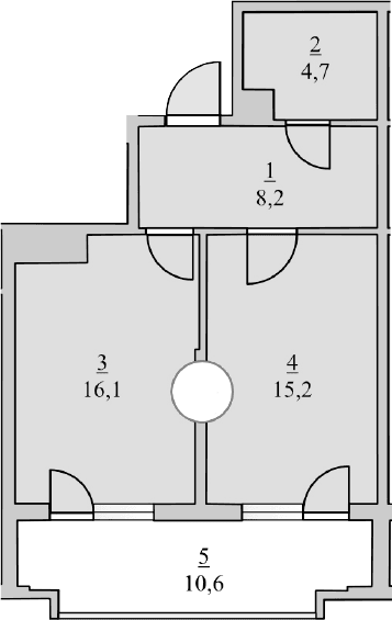 1-комн., 44.2 м²