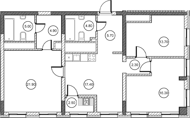3-комн., 91.95 м²