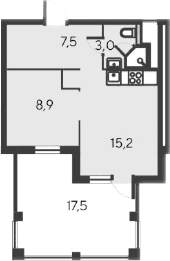 2-комн., 34.6 м²