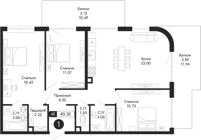 4-комн., 78.58 м²