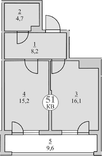 1-комн., 44.2 м²