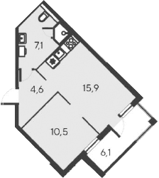 2-комн., 38.1 м²