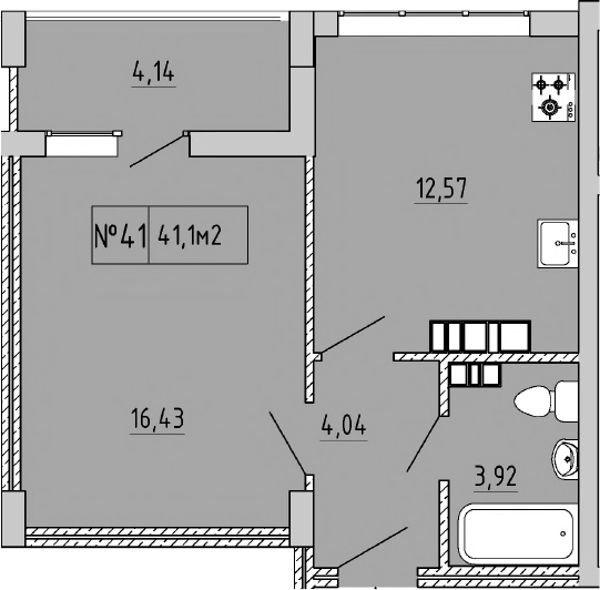 1-комн., 36.96 м²