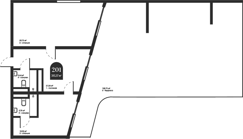 2-комн., 74.58 м²