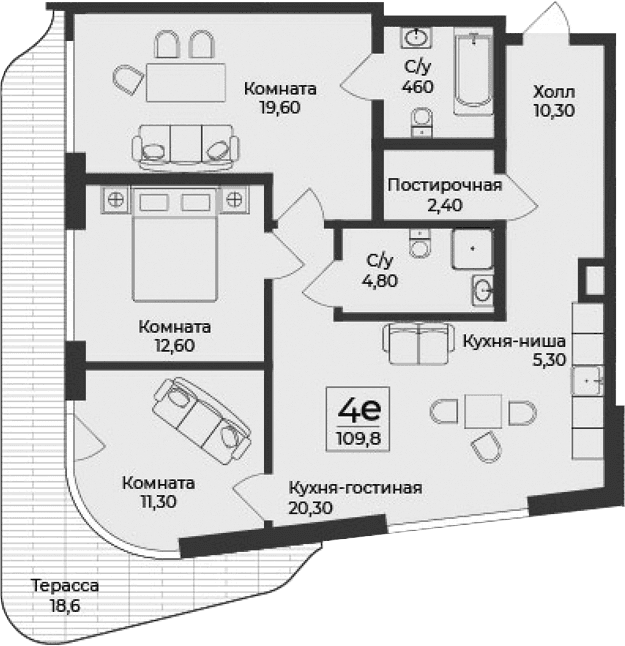 4-комн., 91.2 м²