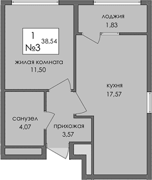 1-комн., 36.71 м²