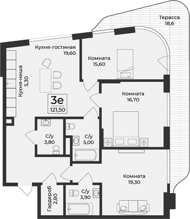 4-комн., 112.2 м²