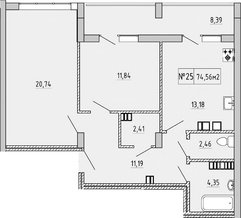 2-комн., 66.18 м²
