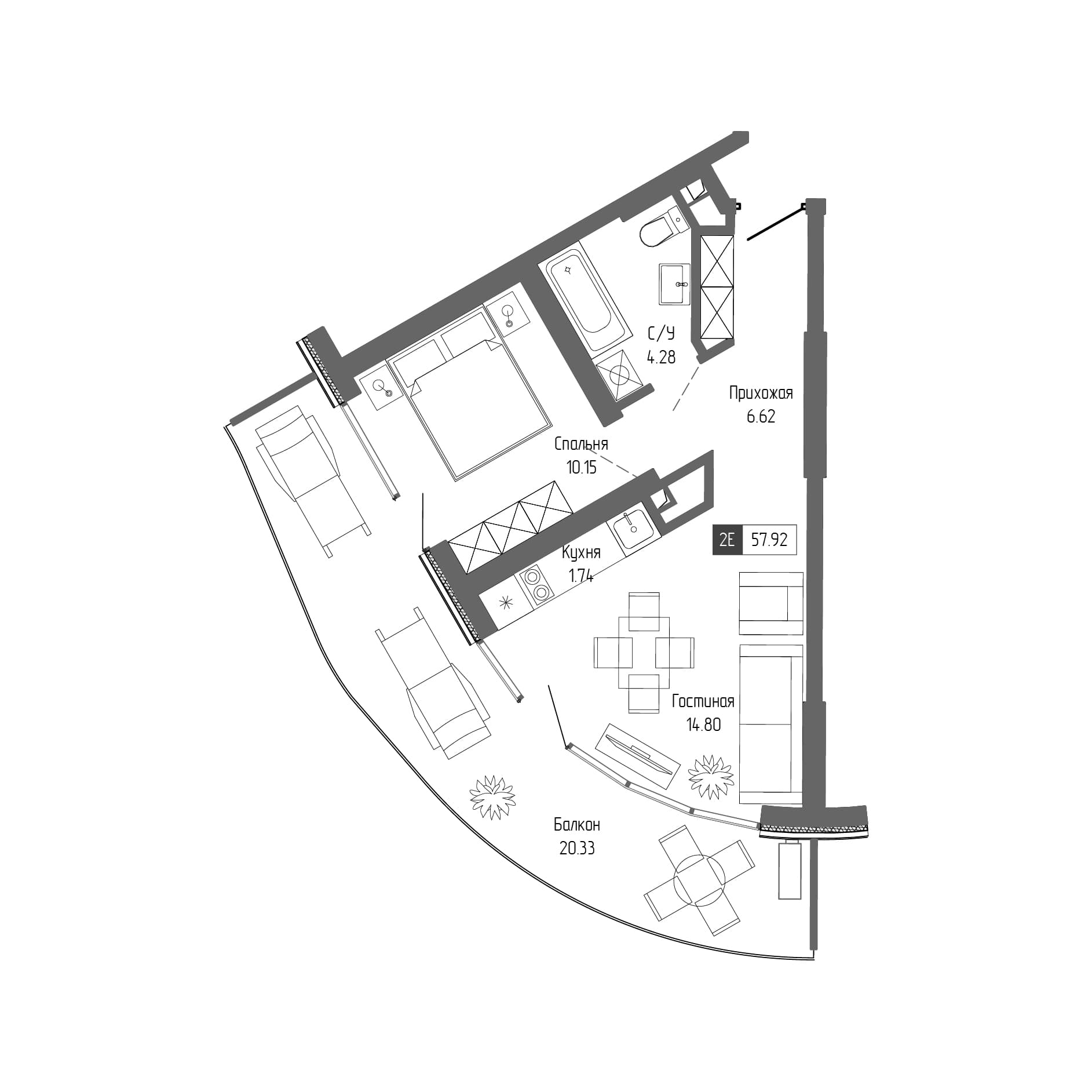 2-комн., 37.59 м²
