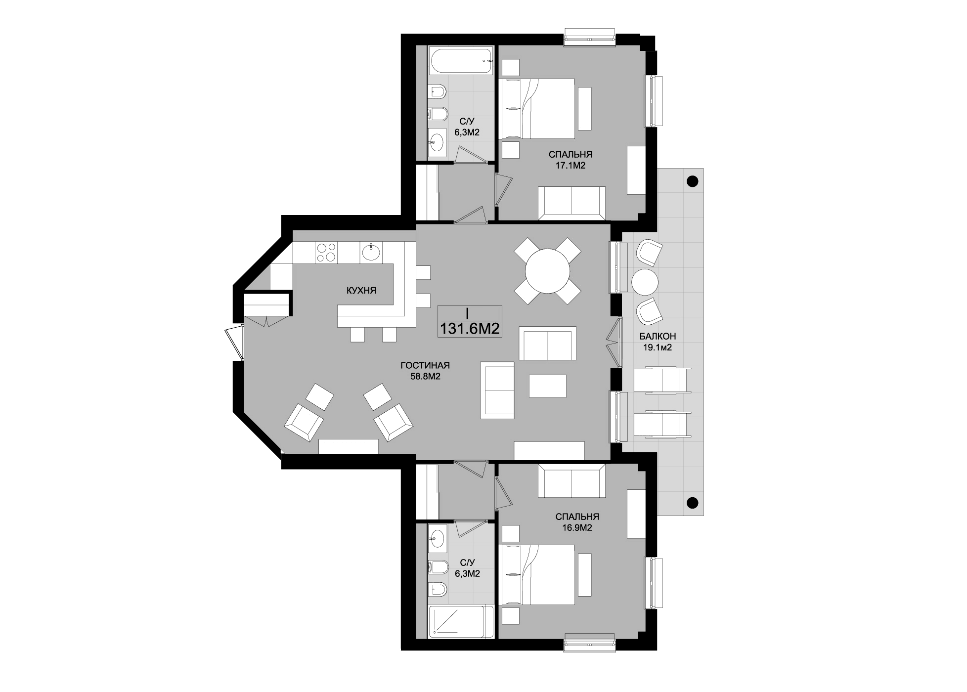 2-комн., 112.5 м²