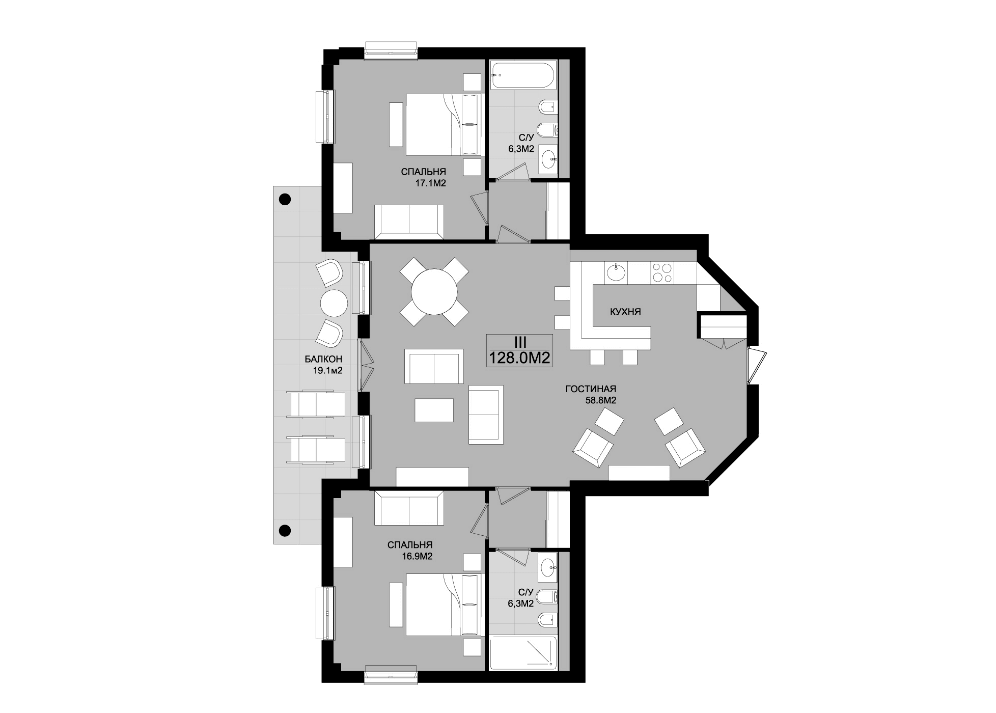 2-комн., 108.5 м²