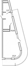 Студия, 38.96 м²