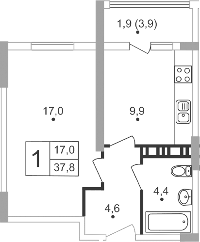 2-комн., 35.9 м²
