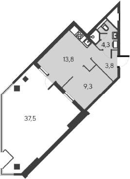 2-комн., 31.2 м²