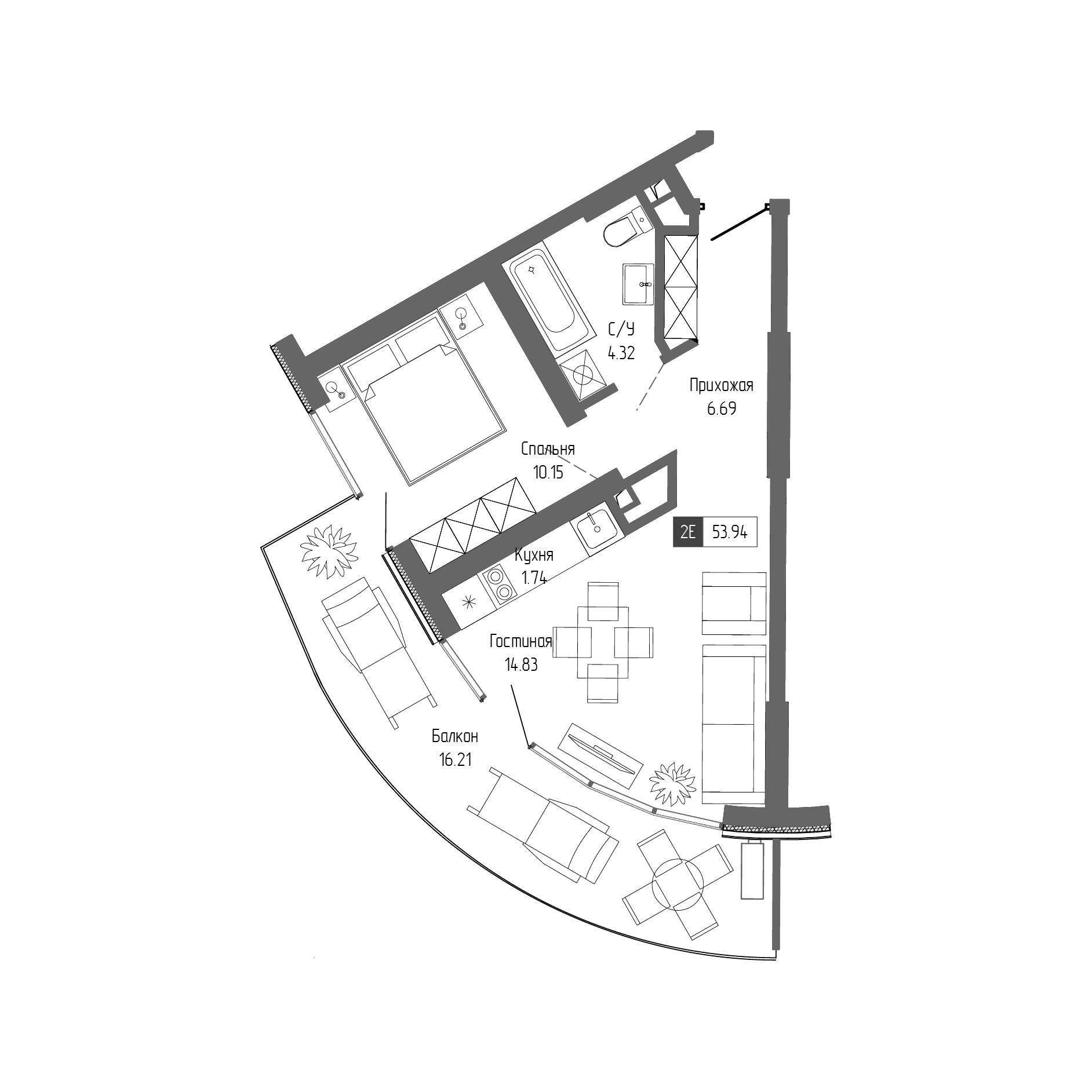2-комн., 37.73 м²
