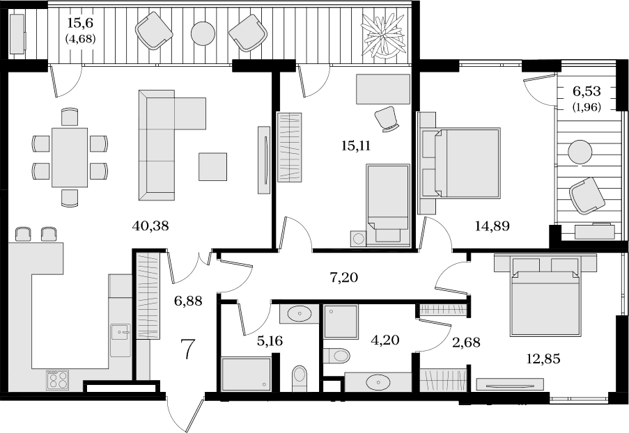 4-комн., 109.35 м²