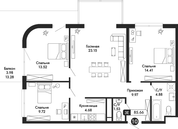 4-комн., 81.68 м²