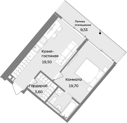 2-комн., 42.8 м²