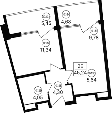 2-комн., 35.11 м²