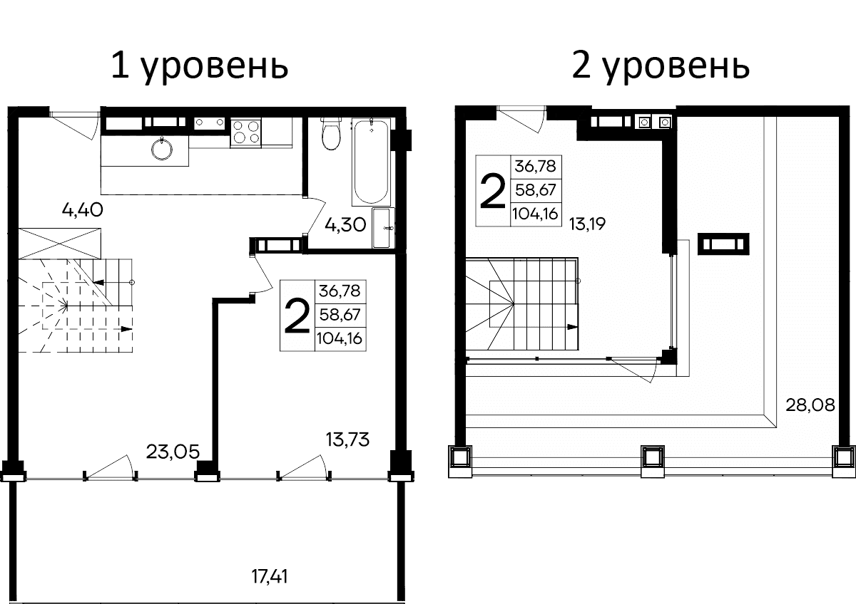2-комн., 86.75 м²