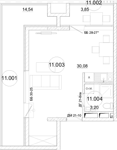 Студия, 40.96 м²