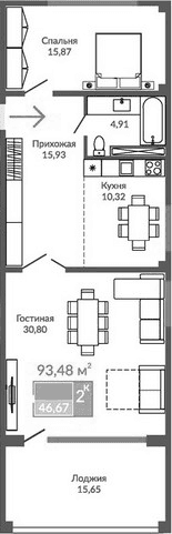 2-комн., 77.83 м²