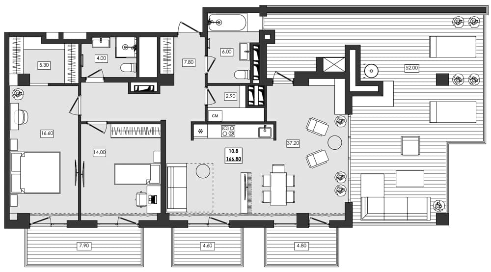 2-комн., 97.5 м²