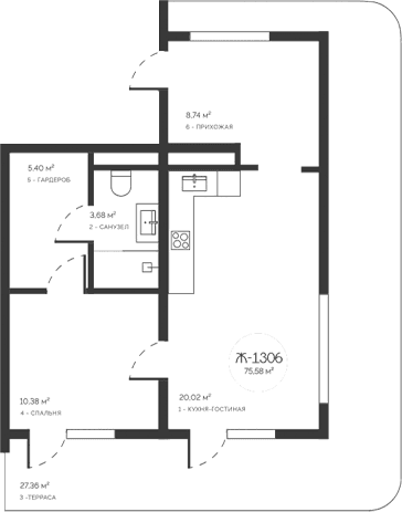 2-комн., 48.22 м²